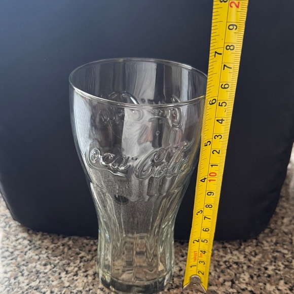 Coca-Cola 6” Embossed Clear Glass - Picture 4 of 4